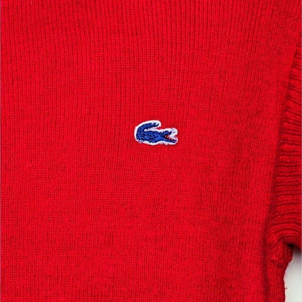IZOD Lacoste for Girls‎ 70s Red Pullover Sweater Crocodile Logo Size 5-6